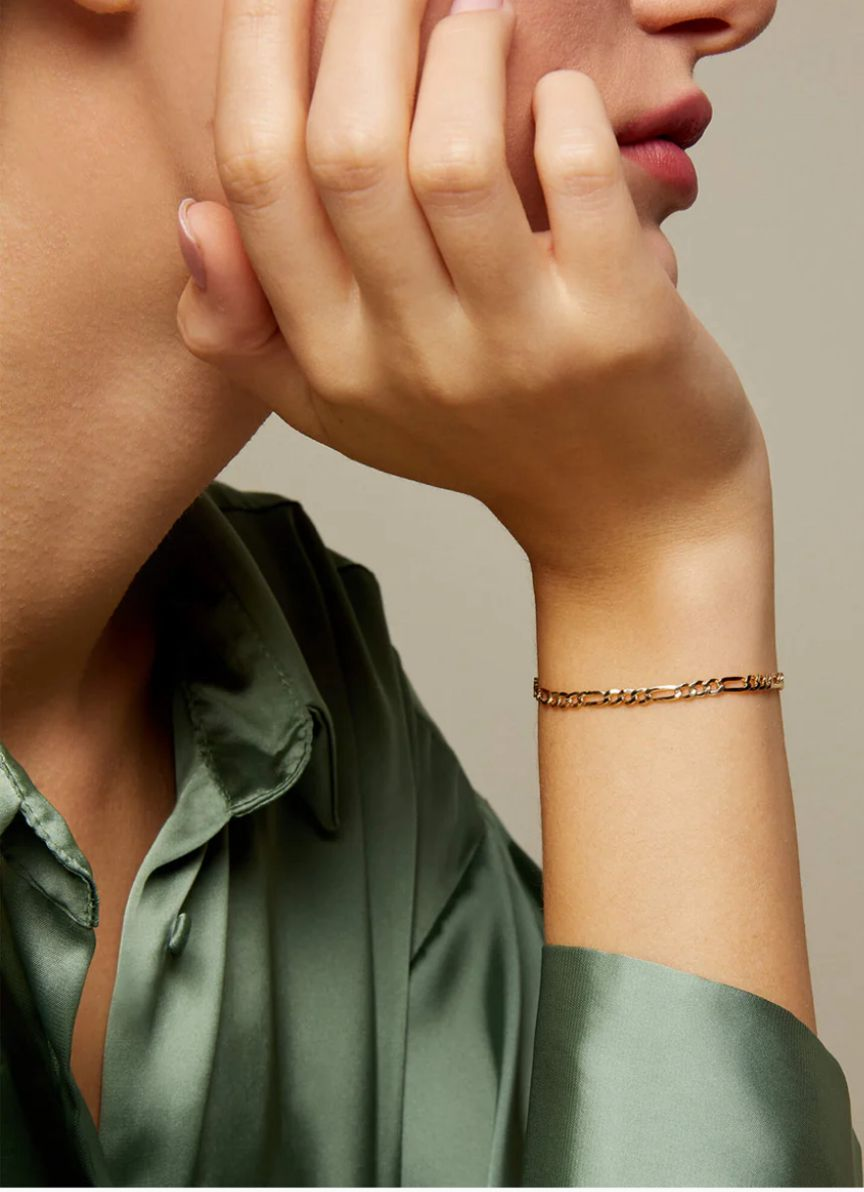 Gold plated bracelet Figaro link